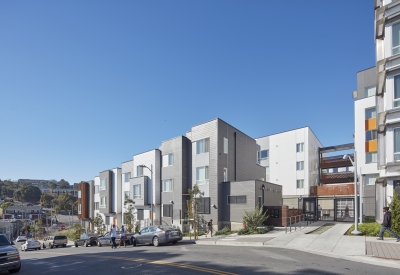 Exterior view of townhouses at 847-848 Fairfax Avenue in San Francisco.