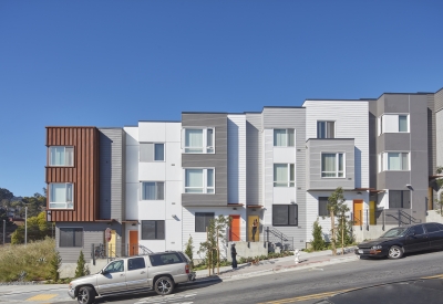 Exterior view of townhouses at 847-848 Fairfax Avenue in San Francisco.