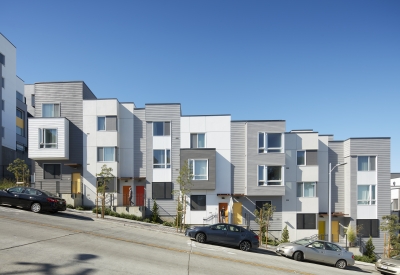 Exterior view of townhouses at 847-848 Fairfax Avenue in San Francisco.