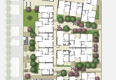Level two site plan of Onizuka Crossing Family Housing in Sunnyvale, California