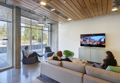 Community room at Onizuka Crossing Family Housing in Sunnyvale, California.