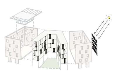 Sketch of Williams Terrace in Charleston, SC.