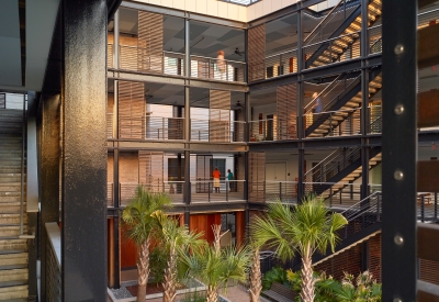 Courtyard view of Williams Terrace in Charleston, SC.