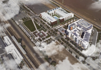 Digital aerial of Union Flats in Union City, Ca.