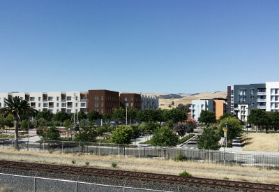 Rendered view from BART of Union Flats in Union City, Ca.