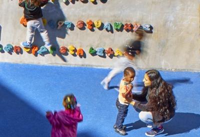 Aerial view of playground at 901 Fairfax Avenue in San Francisco, CA.