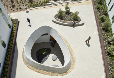 Aerial view of oculus at 901 Fairfax Avenue in San Francisco, CA.