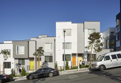 Exterior view of townhouses at 847-848 Fairfax Avenue in San Francisco.