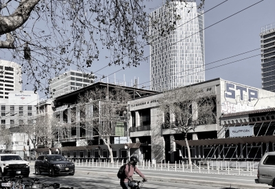 Construction of Brady Block development in San Francisco.