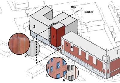 Historic Palette Diagram for 34th and San Pablo Affordable Family Housing in Oakland, California.