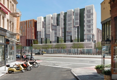 Early rendering view of 1629 Market Street at Brady Street for Brady Block development in San Francisco.