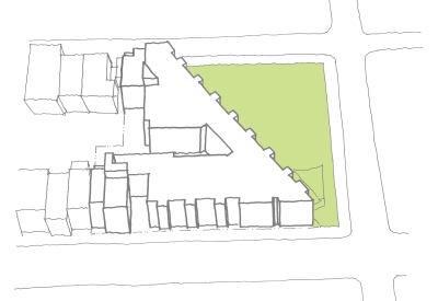 Diagram highlighting the park at 2675 Folsom Street in San Francisco.