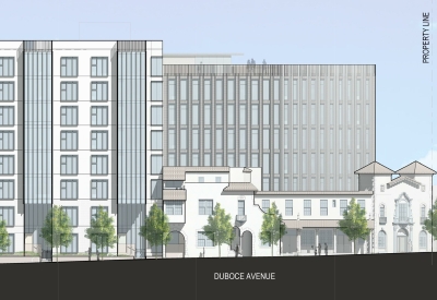 Diagram of the north elevation for 1965 Market Street in San Francisco.