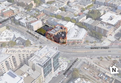 Aerial diagram of 1965 Market Street in San Francisco.