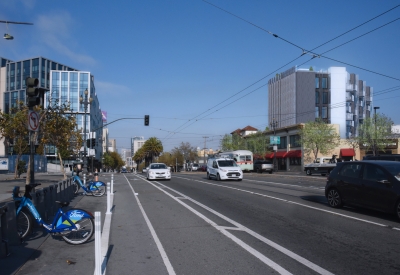 Image of Market Street with a rendering of 1965 Market Street in San Francisco.