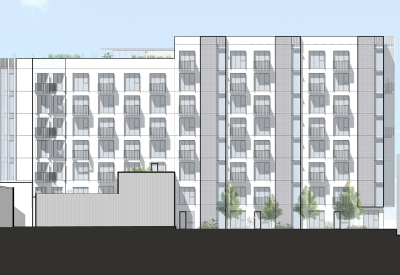 South elevation diagram of 1965 Market Street in San Francisco.