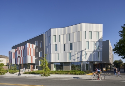 Street view of Edwina Benner Plaza in Sunnyvale, Ca.