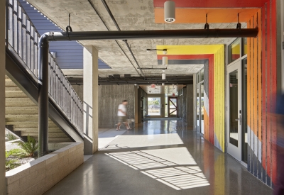 Courtyard inside Edwina Benner Plaza in Sunnyvale, Ca.