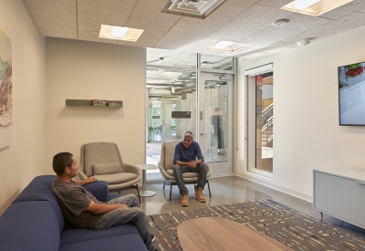 Community room inside Edwina Benner Plaza in Sunnyvale, Ca.