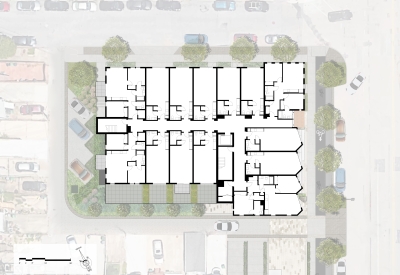 Site plan of A2 Apartments in Baltimore, Maryland.