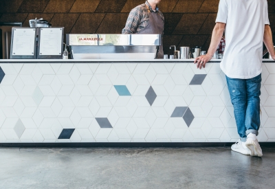 Counter at Saint Frank at Facebook in San Francisco.