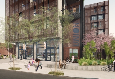 Rendering of exterior view of The Union in Oakland, CA.