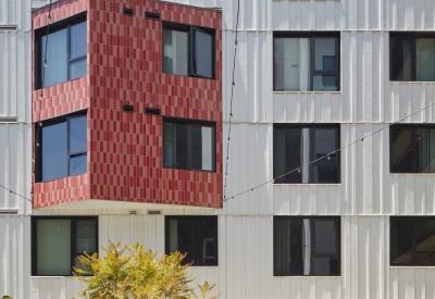 Triangular bays on La Fénix at 1950, affordable housing in the mission district of San Francisco.