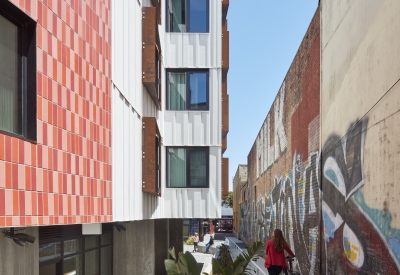 Paseo de Artistas in La Fénix at 1950, affordable housing in the mission district of San Francisco.