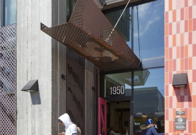 Entrance to La Fénix at 1950, affordable housing in the mission district of San Francisco.