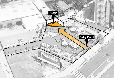 Site diagram of the view corridor for SPARC-It-Place in Oakland, Ca.