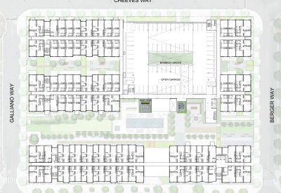 Upper level plan for Windflower II in Union City, California.