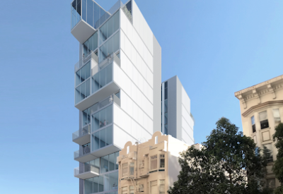 Exterior v1 rendering of 921 O'Farrell in San Francisco, Ca.