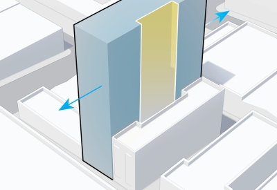 SF home compliant courtyard diagram of 921 O'Farrell in San Francisco, Ca.