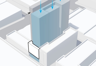 Varied height diagram of 921 O'Farrell in San Francisco, Ca.