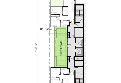 Top floor site plan of 921 O'Farrell in San Francisco, Ca.