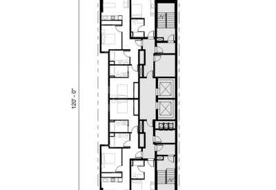 Typical residential floor plan for 921 O'Farrell in San Francisco, Ca.