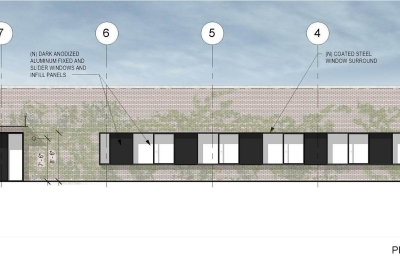 Elevation of Blueprint Building in Birmingham, AL.