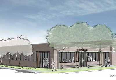 Exterior rendering view of the Blueprint Building in Birmingham, AL.