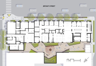 Level one site plan for Tahanan Supportive Housing in San Francisco.