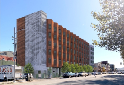 Rendered exterior of Tahanan Supportive Housing in San Francisco.