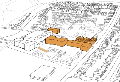 Diagram of planned Phase 2 Housing for Midway Village Framework Plan in Daly City, Ca.