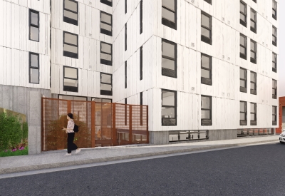 Render from southwest for Jazzie Collins, affordable supportive housing in San Francisco