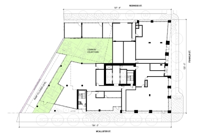 Third level floor plan for 600 McAllister in San Francisco.