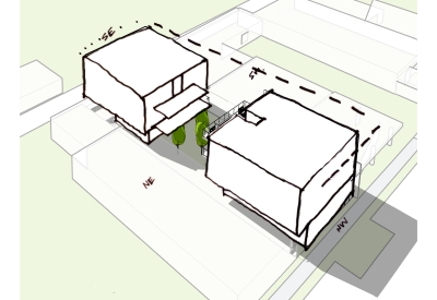 Sketch diagram of the site orientation for 2323 2nd Avenue South in Birmingham, Alabama.