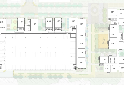 Upper level site plan for Midway Village Phase 1 in Daly City, Ca.