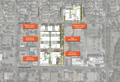 Site plan for East Santa Clara Housing in San Jose, California.