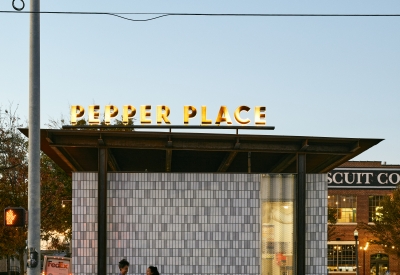 The Pepper Place sign at Jeni’s Ice cream in Birmingham, Alabama