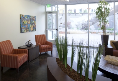 Entry lobby inside Armstrong Place Senior in San Francisco.