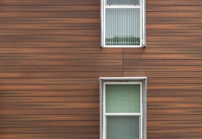 View of the building detail at Rocky Hill Veterans Housing in Vacaville, California.