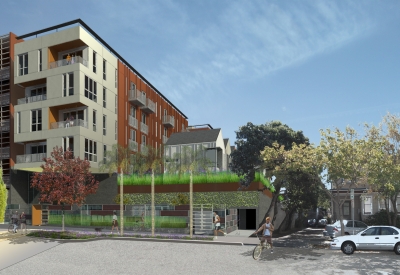 Exterior rendering of Parker Place in Berkeley, California.